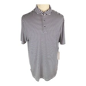 Kenneth Cole Golf Striped Multicolor‎ Short Sleeve Polo Shirt Men's Size Large